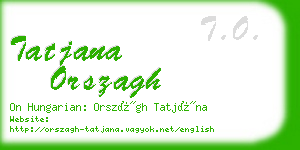 tatjana orszagh business card